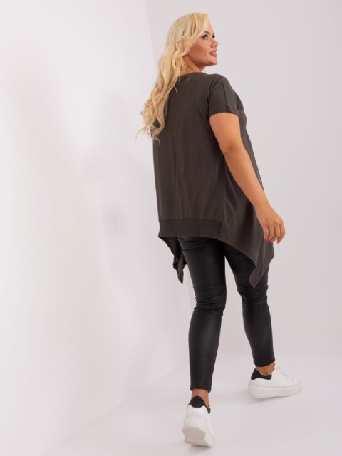 Tunika casic luźna plus size khaki dłuższe boki Tunika casic luźna plus size khaki dłuższe boki