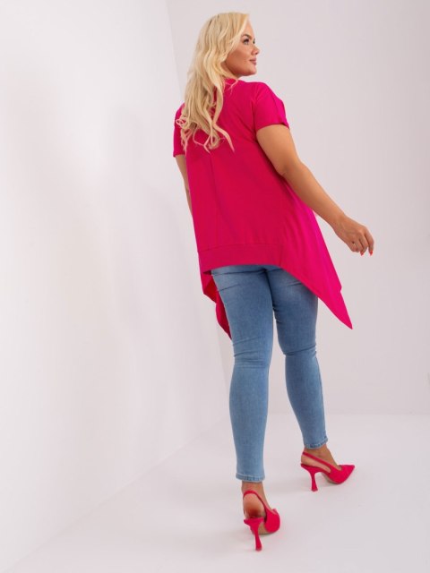 Tunika basic luźna plus size fuksjowa dłuższe boki Tunika basic luźna plus size fuksjowa dłuższe boki