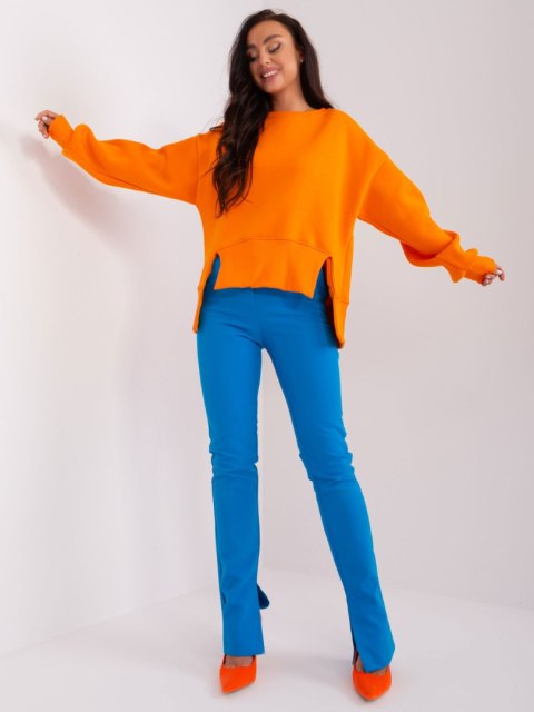 Bluza pomrańczowa z asymetrycznym wykończeniem basic Bluza pomrańczowa z asymetrycznym wykończeniem basic