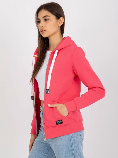 Bluza dresowa z kapturem zasuwana koralowa S Bluza dresowa z kapturem zasuwana koralowa S