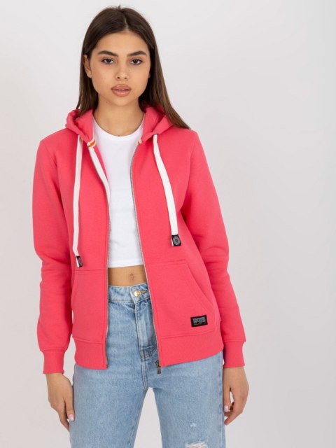 Bluza dresowa z kapturem zasuwana koralowa S Bluza dresowa z kapturem zasuwana koralowa S