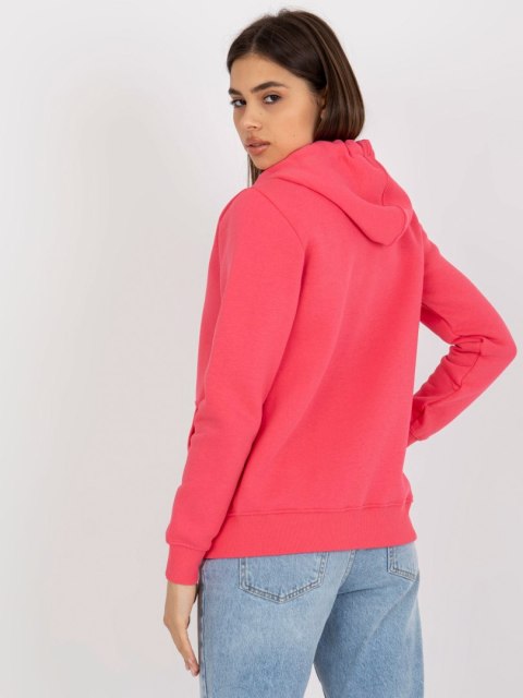 Bluza dresowa z kapturem zasuwana koralowa S Bluza dresowa z kapturem zasuwana koralowa S