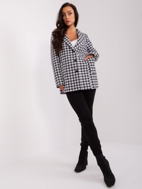 Płaszcz LK-PL-509402.40P szaro-czarny S/M Płaszcz LK-PL-509402.40P szaro-czarny S/M