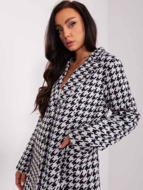 Płaszcz LK-PL-509402.40P szaro-czarny S/M Płaszcz LK-PL-509402.40P szaro-czarny S/M