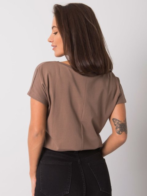 T-shirt klasyczny basic brązowy dekolt serek Emory XL T-shirt klasyczny basic brązowy dekolt serek Emory XL
