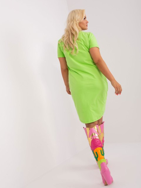 Tunika sukienka dresowa z kieszeniami jasno zielona plus size Tunika sukienka dresowa z kieszeniami jasno zielona plus size