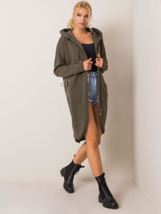 Bluza długa khaki z kapturem i suwakiem Tina L/XL