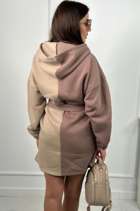 Bluza ocieplana dwukolorowa ciemny beżowy + jasny beżowy Bluza ocieplana dwukolorowa ciemny beżowy + jasny beżowy