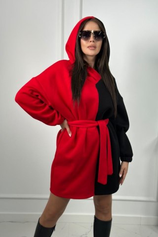 Bluza ocieplana dwukolorowa czarny + czerwony UNI