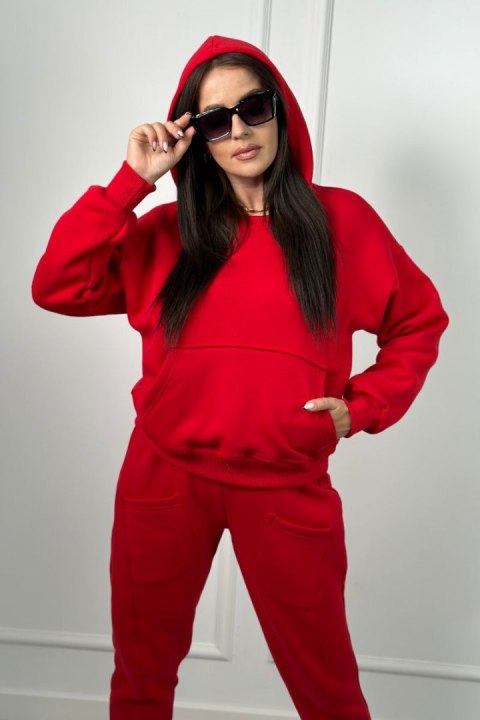 Komplet sportowy damski spodnie i bluza czerwony Komplet sportowy damski spodnie i bluza czerwony