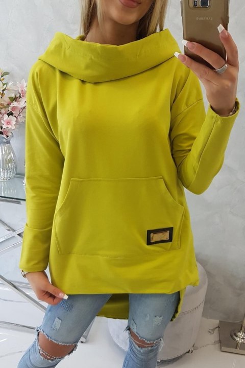 Bluza z długim tyłem i kapturem kiwi