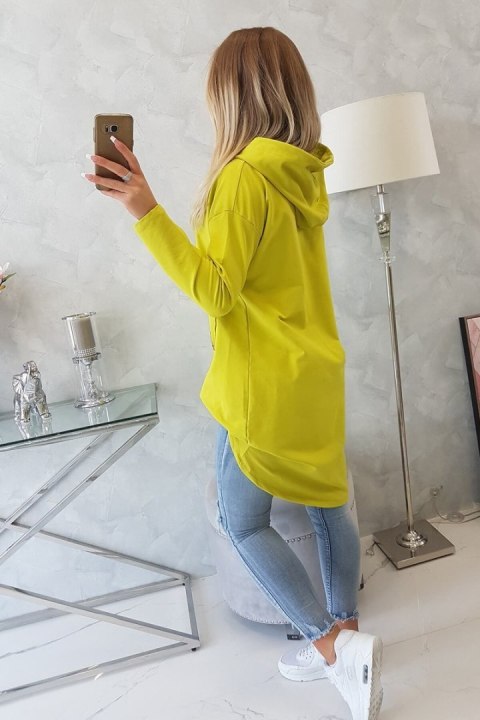 Bluza z długim tyłem i kapturem kiwi