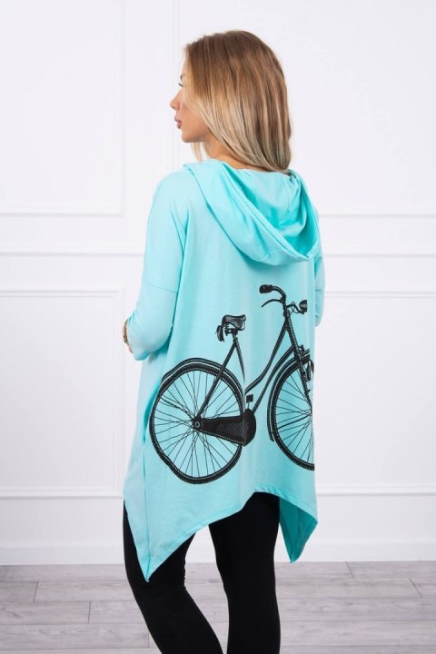Bluza z nadrukiem roweru miętowa