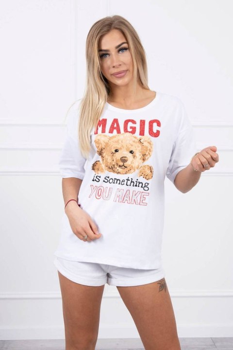 Bluzka z nadrukiem Magic biała