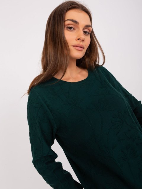 Sweter klasyczny ze ściągaczami ciemny zielony Sweter klasyczny ze ściągaczami ciemny zielony