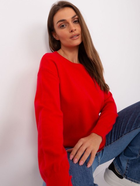 Sweter bawełniany czerwony z długim rękawem Sweter bawełniany czerwony z długim rękawem