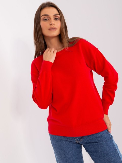 Sweter bawełniany czerwony z długim rękawem Sweter bawełniany czerwony z długim rękawem