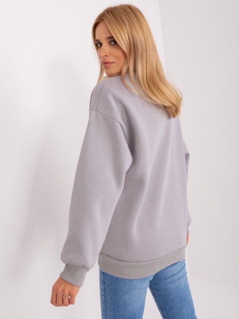 Bluza Boston szara dresowa bez kaptura oversize Bluza Boston szara dresowa bez kaptura oversize