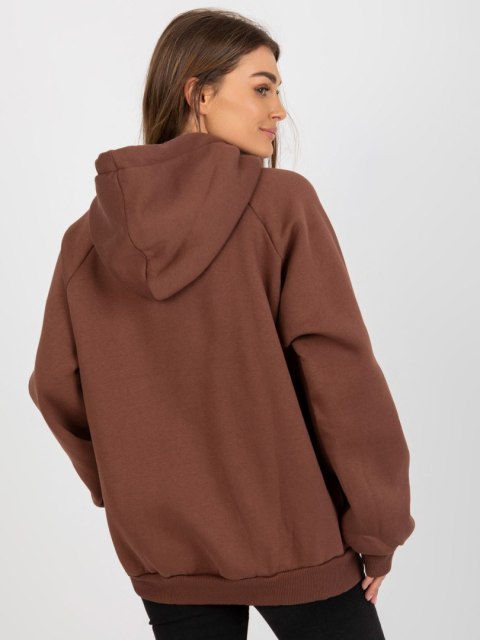 Bluza oversize z kapturem ciemno brązwa basic Bluza oversize z kapturem ciemno brązwa basic