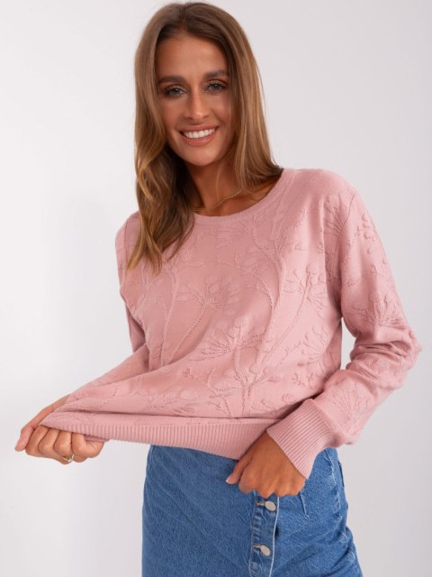 Sweter ddamski klasyczny ze ściągaczami jasno różowy Sweter ddamski klasyczny ze ściągaczami jasno różowy