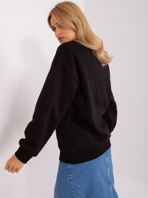 Bluza Boston dresowa czarna ocieplana oversize Bluza Boston dresowa czarna ocieplana oversize