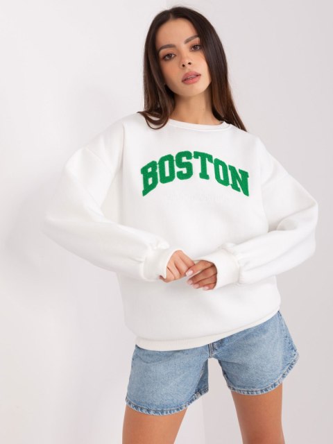 Bluza Boston ecru dresowa bez kaptura oversize Bluza Boston ecru dresowa bez kaptura oversize