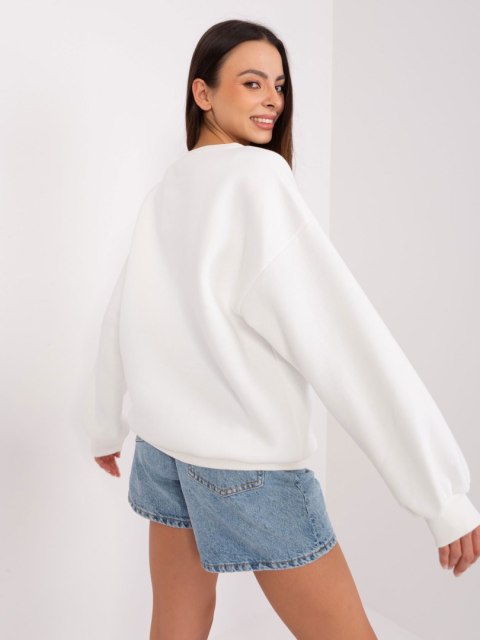 Bluza Boston ecru dresowa bez kaptura oversize Bluza Boston ecru dresowa bez kaptura oversize
