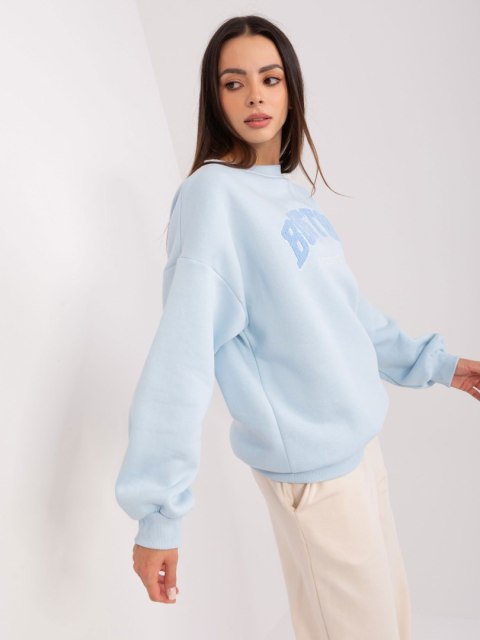 Bluza Boston jasny niebieski dresowa bez kaptura oversize