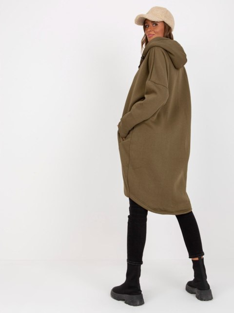 Bluza długa khaki z kapturem i suwakiem Tina S/M Bluza długa khaki z kapturem i suwakiem Tina S/M