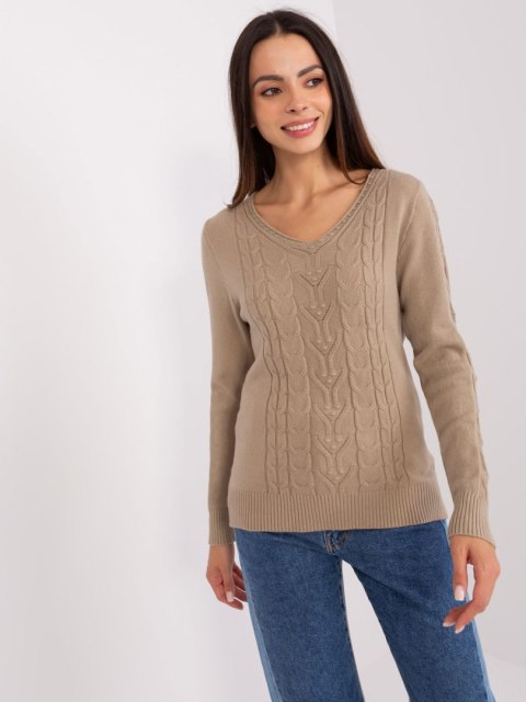 Sweter AT-SW-2329.98P ciemny bezowy