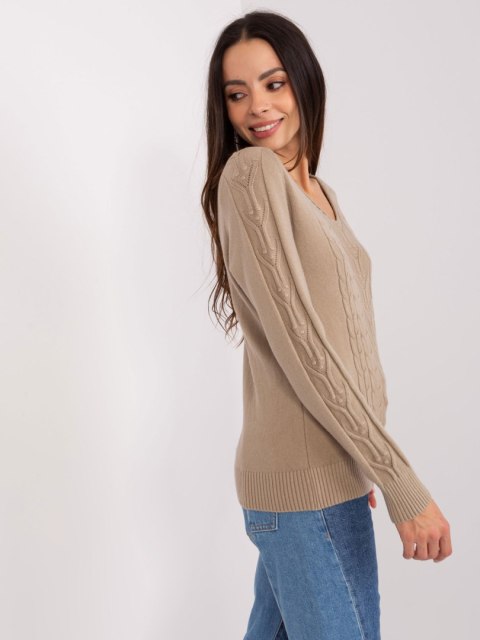 Sweter AT-SW-2329.98P ciemny bezowy