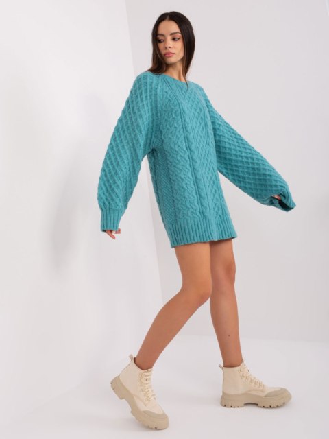 Sweter AT-SW-2367-2.64P turkusowy