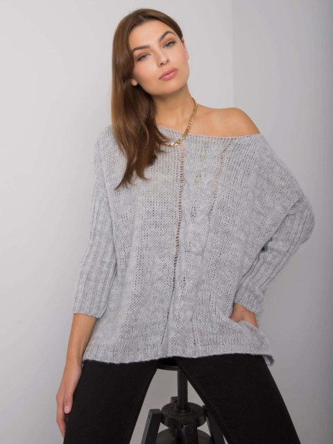 Sweter damski oversaize luźny szary Tiffianie one size Sweter damski oversaize luźny szary Tiffianie one size