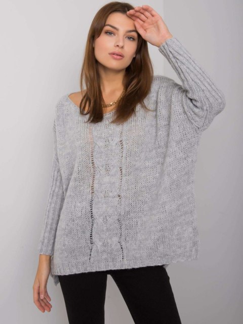 Sweter damski oversaize luźny szary Tiffianie one size Sweter damski oversaize luźny szary Tiffianie one size