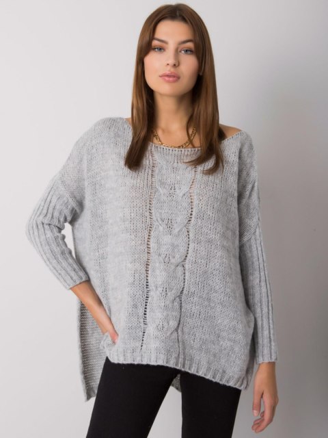 Sweter damski oversaize luźny szary Tiffianie one size Sweter damski oversaize luźny szary Tiffianie one size
