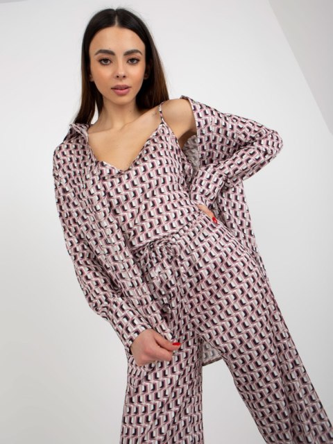 Komplet damski elegancki trzyczęściowy z topem
