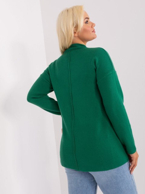 Sweter damski zielony z półgolfem i zamkiem XL/XXL Sweter damski zielony z półgolfem i zamkiem XL/XXL