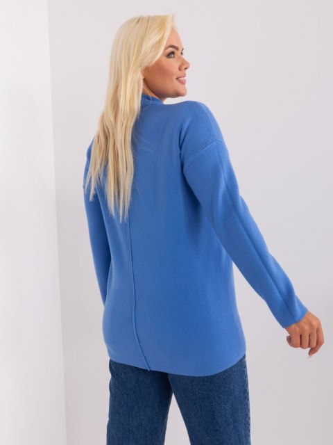 Sweter damski niebieski z półgolfem i zamkiem XL/XXL