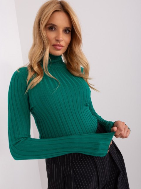 Golf sweter dopasowany prążkowany zielony M/L Golf sweter dopasowany prążkowany zielony M/L