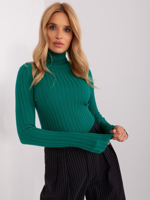 Golf sweter dopasowany prążkowany zielony M/L Golf sweter dopasowany prążkowany zielony M/L