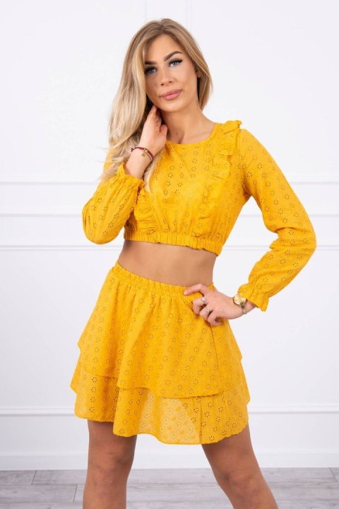Sukienka boho musztardowa
