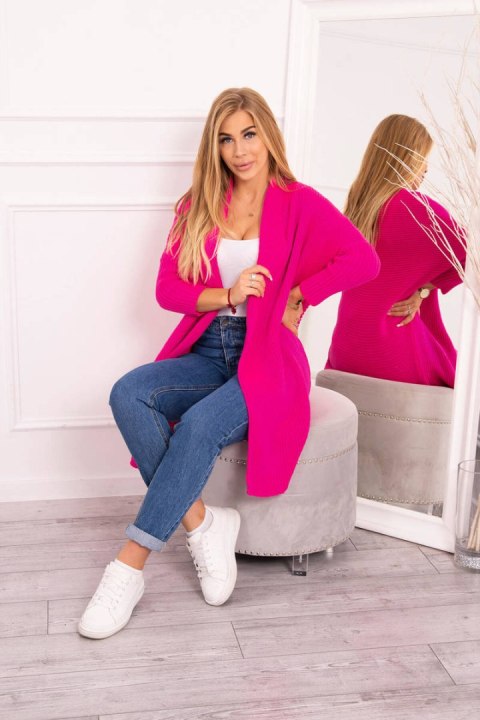 Sweter kardrigaz rękawami typu nietoperz różowy neon
