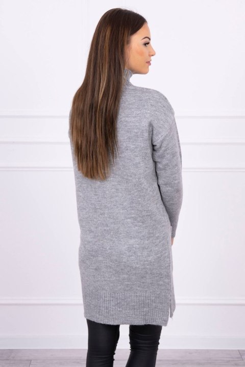 Sweter ze stójką szary