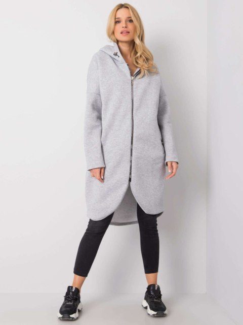 Bluza długa szara z kapturem i suwakiem Tina L/XL Bluza długa szara z kapturem i suwakiem Tina L/XL