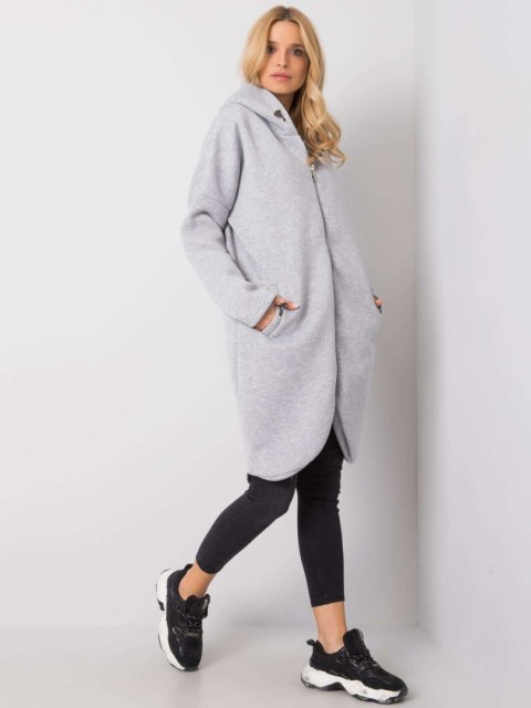Bluza długa szara z kapturem i suwakiem Tina S/M Bluza długa szara z kapturem i suwakiem Tina S/M