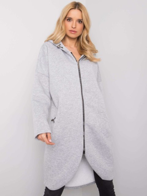 Bluza długa szara z kapturem i suwakiem Tina S/M Bluza długa szara z kapturem i suwakiem Tina S/M