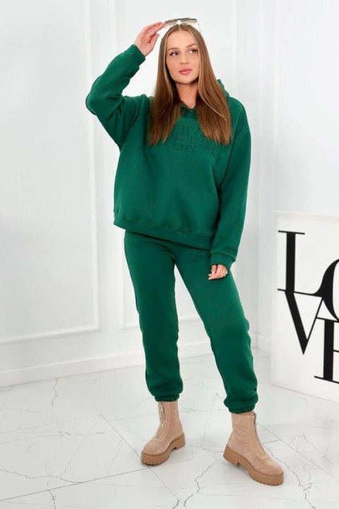 Komplet bawełniany ocieplany bluza + spodnie Brooklyn ciemny zielony Komplet bawełniany ocieplany bluza + spodnie Brooklyn ciemny zielony