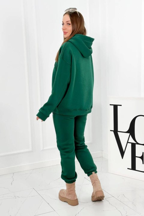 Komplet bawełniany ocieplany bluza + spodnie Brooklyn ciemny zielony Komplet bawełniany ocieplany bluza + spodnie Brooklyn ciemny zielony