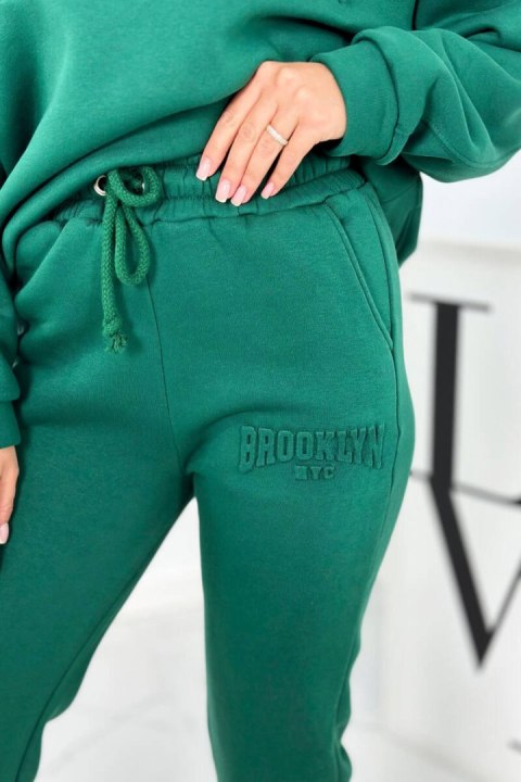 Komplet bawełniany ocieplany bluza + spodnie Brooklyn ciemny zielony Komplet bawełniany ocieplany bluza + spodnie Brooklyn ciemny zielony