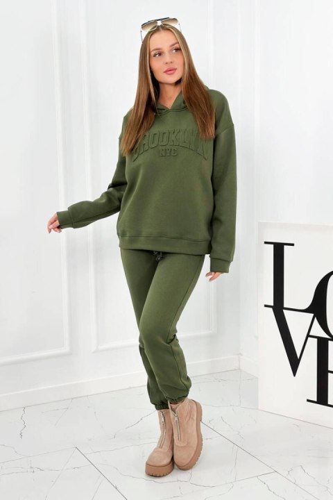 Komplet bawełniany ocieplany bluza + spodnie Brooklyn khaki Komplet bawełniany ocieplany bluza + spodnie Brooklyn khaki